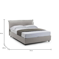 Letto matrimoniale Amilcare, Letto contenitore sfoderabile con testiera e giroLetto contenitore imbottiti, Made in Italy, con materasso 160x190 cm incluso, Grigio
