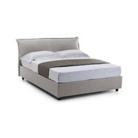 Letto matrimoniale Aishia, Letto contenitore sfoderabile con testiera e giroLetto contenitore imbottiti, Made in Italy, con materasso 160x200 cm incluso, Grigio