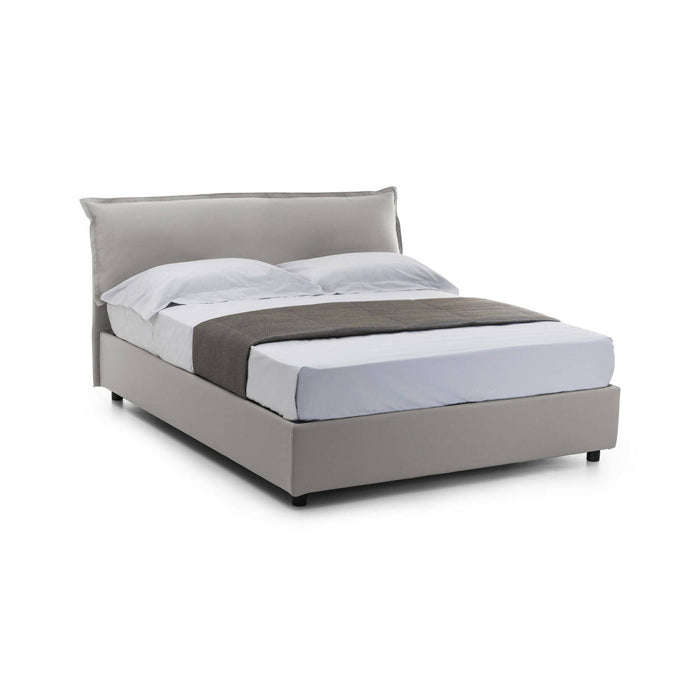 Letto matrimoniale Aishia, Letto contenitore sfoderabile con testiera e giroLetto contenitore imbottiti, Made in Italy, con materasso 160x200 cm incluso, Grigio