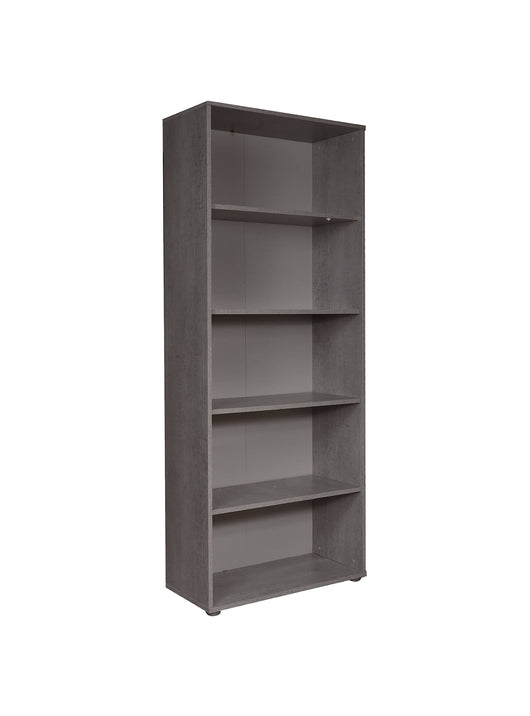 Libreria 0, Biblioteca a 5 vani regolabili, Scaffale da ufficio per libri, Mobile portalibri, Cm 79x34h188, Grigio Cemento