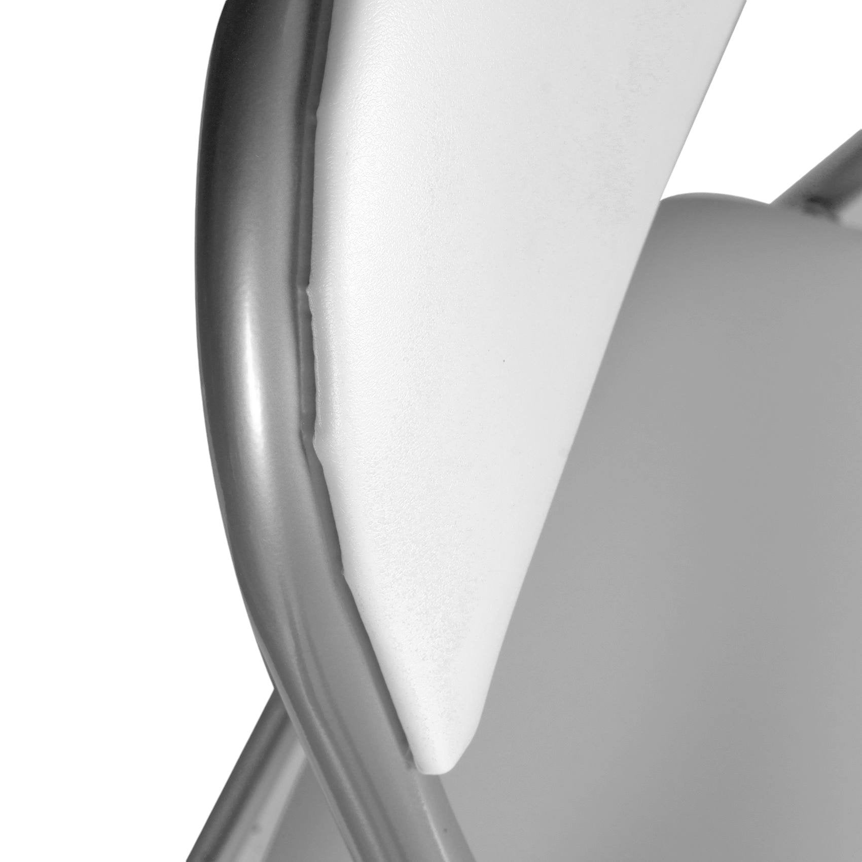 Sedia pieghevole Antenore, Set di 4 sedie salvaspazio, Sedia per ospiti, Seduta per riunioni in simil ecopelle, 43x47h80 cm, Bianco