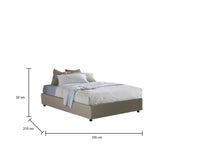 Letto matrimoniale Osanna, Letto contenitore con rivestimento in ecopelle, Made in Italy, Apertura frontale, adatto per materasso cm 140x200, Tortora