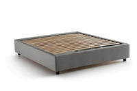 Letto matrimoniale Arto, Letto contenitore con rivestimento in tessuto, Made in Italy, Apertura frontale, con materasso cm 140x190 incluso, Grigio