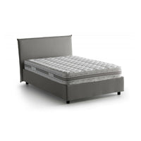 Letto piazza e mezza Alvino, Letto contenitore con rivestimento in tessuto, Made in Italy, Apertura frontale, con materasso cm 120x200 incluso, Grigio