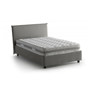Letto piazza e mezza Alvino, Letto contenitore con rivestimento in tessuto, Made in Italy, Apertura frontale, con materasso cm 120x200 incluso, Grigio