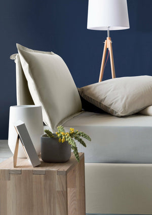 Letto singolo Animal, Letto contenitore con rivestimento in tessuto, Made in Italy, Apertura frontale, con materasso cm 90x190 incluso, Beige