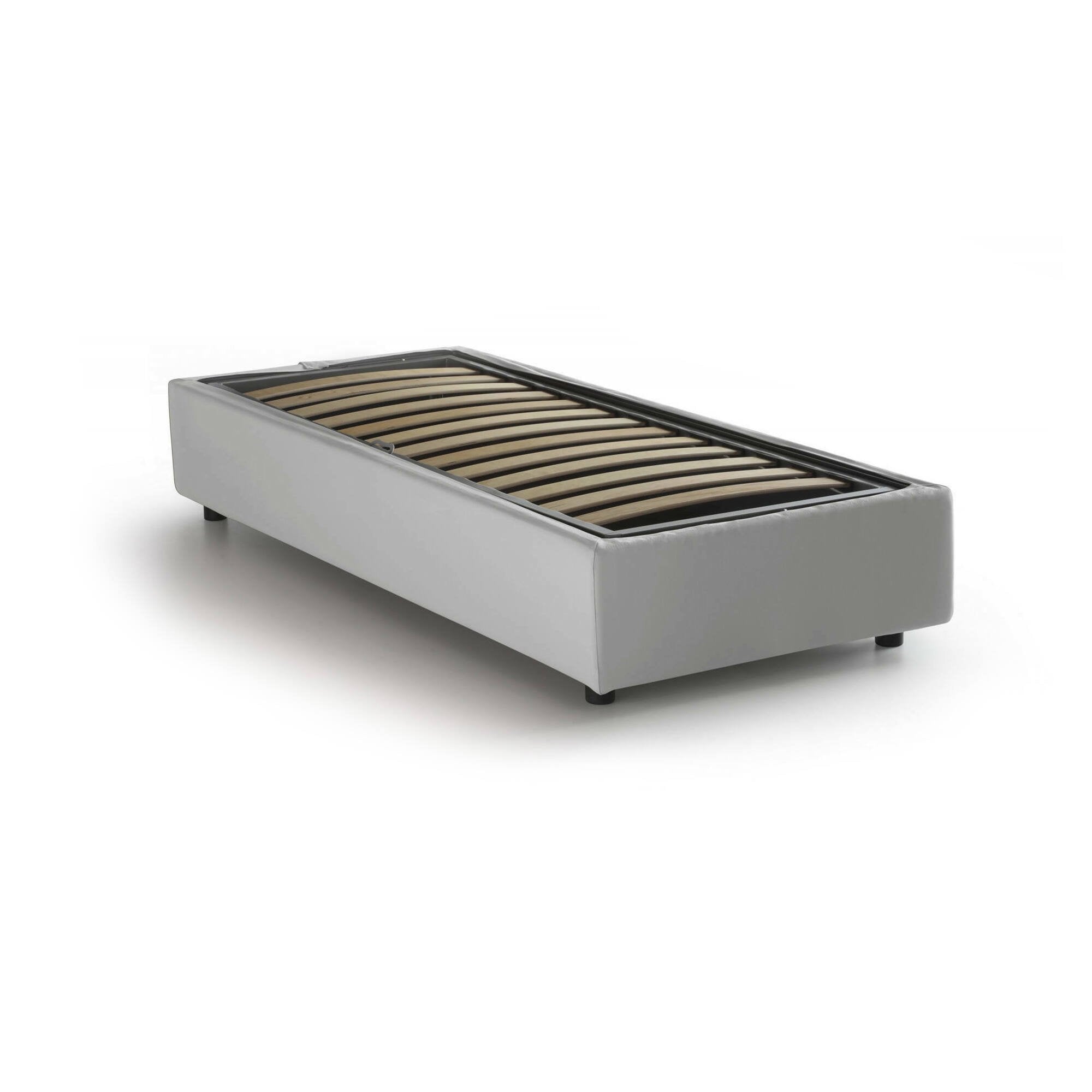 Ayla, Letto Singolo Contenitore Made in Italy, Bianco