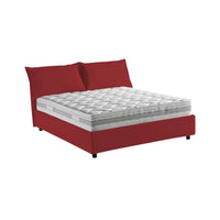 Letto matrimoniale Arden, Letto contenitore con rivestimento in tessuto, Made in Italy, Apertura frontale, con materasso cm 140x190 incluso, Rosso