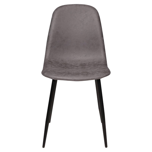 Sedia 0, Sedia moderna in ecopelle invecchiata, struttura in metallo, Ideale per sala da pranzo, cucina o salotto, cm 56x45h87, Grigio