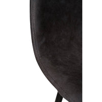 Sgabello alto da cucina in ecopelle con gambe in metallo, Sgabello con schienale per colazione, Sgabello comodo da bar, cm 44x43h106, colore Antracite