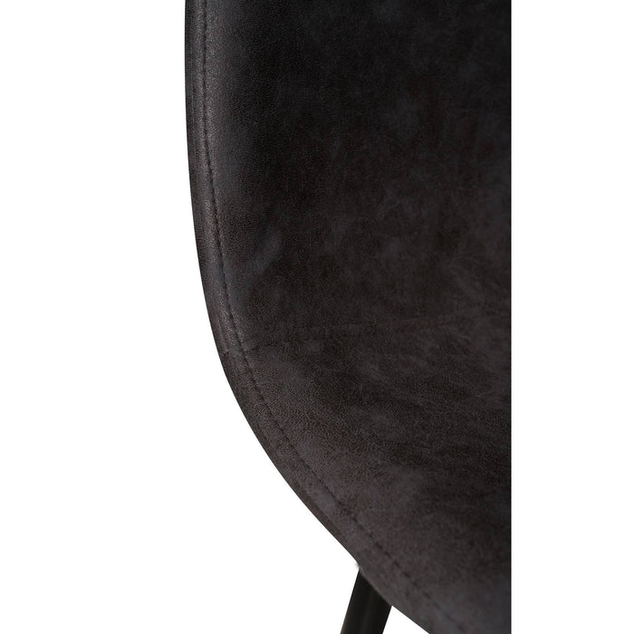 Sgabello alto da cucina in ecopelle con gambe in metallo, Sgabello con schienale per colazione, Sgabello comodo da bar, cm 44x43h106, colore Antracite