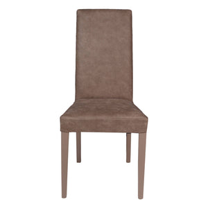 Sedia classica in ecopelle, per sala da pranzo, cucina o salotto, Made in Italy, cm 46x55h99, colore Grigio