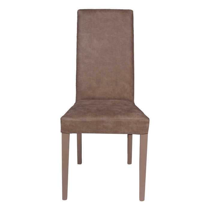 Sedia classica in ecopelle, per sala da pranzo, cucina o salotto, Made in Italy, cm 46x55h99, colore Grigio