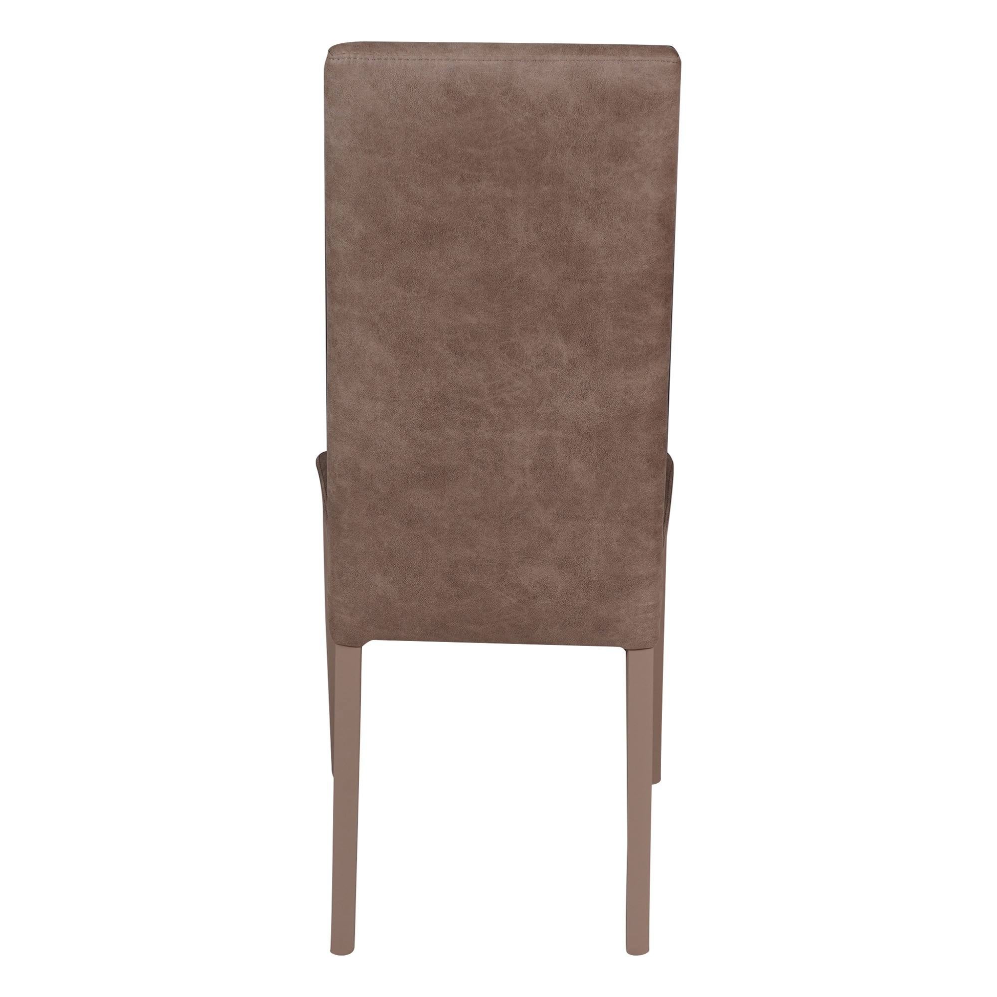 Sedia classica in ecopelle, per sala da pranzo, cucina o salotto, Made in Italy, cm 46x55h99, colore Grigio