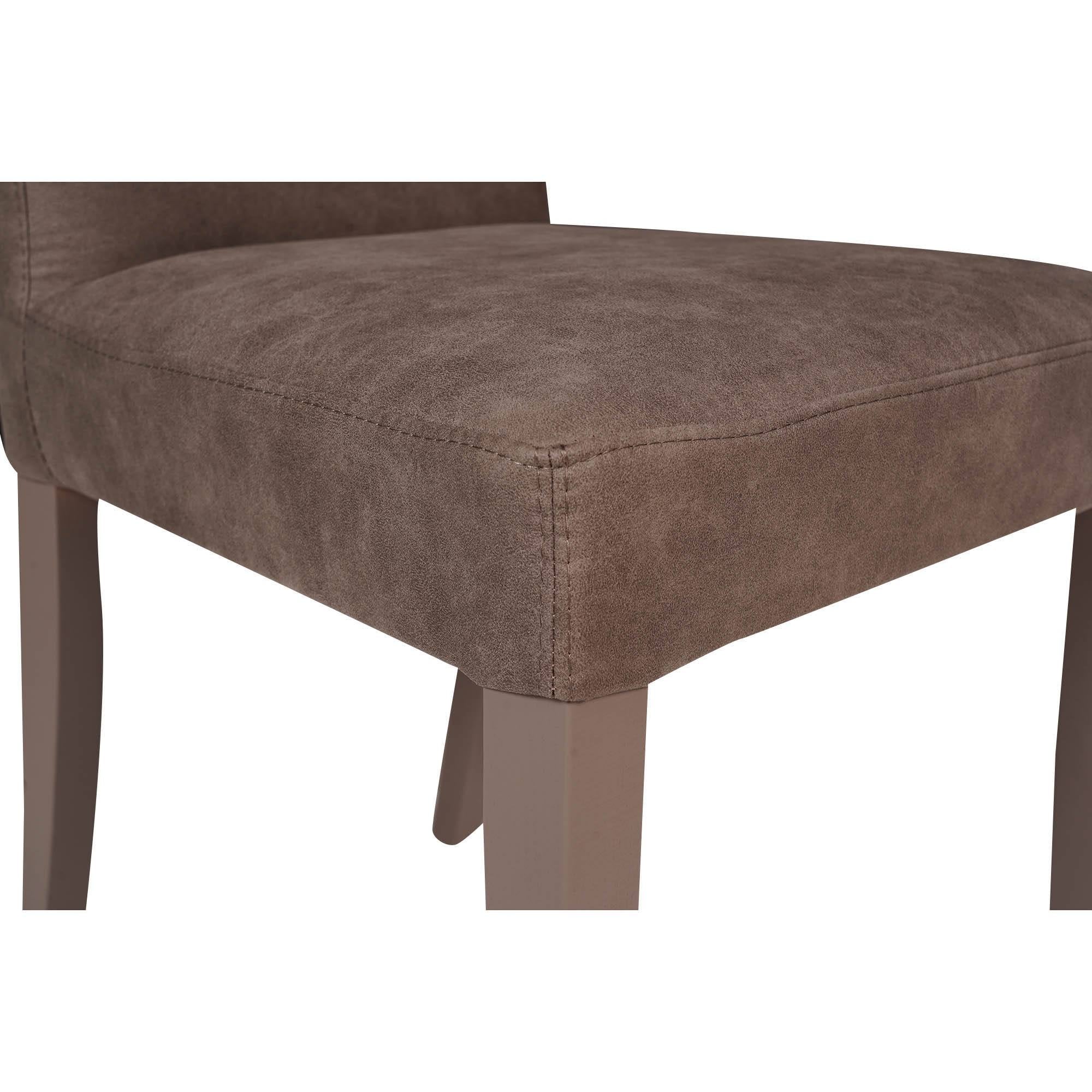 Sedia classica in ecopelle, per sala da pranzo, cucina o salotto, Made in Italy, cm 46x55h99, colore Grigio