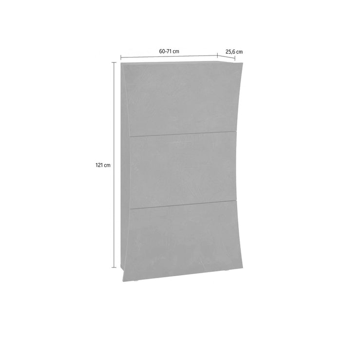 Scarpiera Ambrosio, Made in Italy, 3 ante, Portascarpe da ingresso, cm 71x27h122, colore Bianco lucido