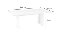 Tavolo da pranzo moderno Alibi, Made in Italy, Tavolo rettangolare di design, Tavolo da cucina, cm 160x90h75, colore Bianco lucido