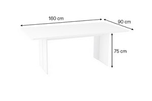 Tavolo da pranzo moderno Alibi, Made in Italy, Tavolo rettangolare di design, Tavolo da cucina, cm 160x90h75, colore Bianco lucido