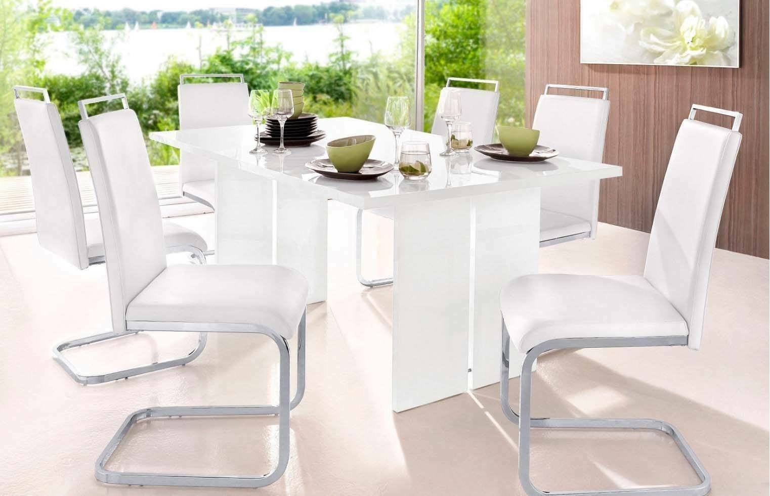 Tavolo da pranzo moderno Alibi, Made in Italy, Tavolo rettangolare di design, Tavolo da cucina, cm 160x90h75, colore Bianco lucido
