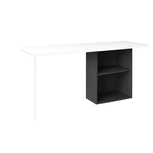 Antioco, Scrivania 2 Ripiani Made in Italy, 110x50x75h cm Bianco Lucido