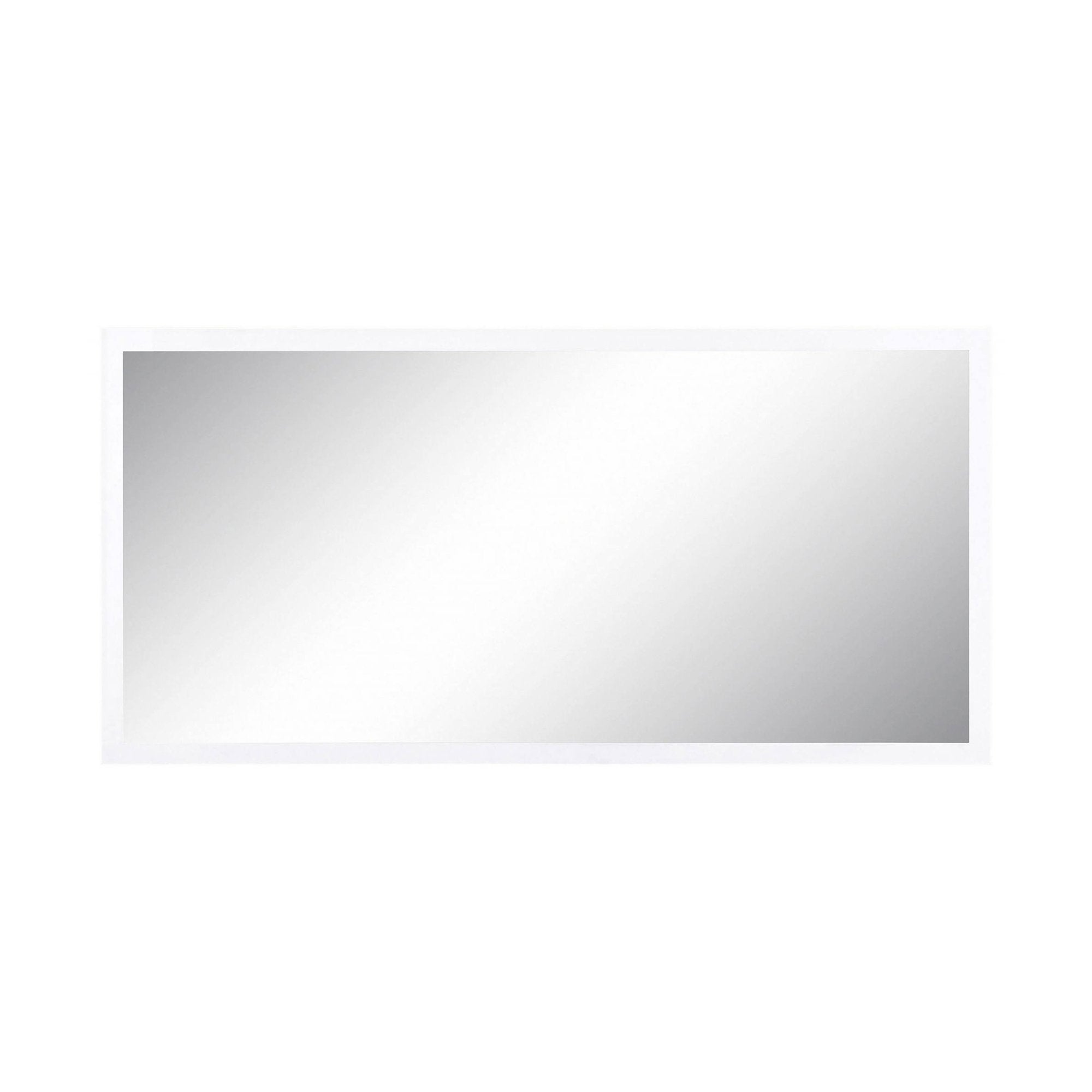 Specchiera da parete con Adelchi, Made in Italy, Specchio da bagno, cm 120x2h60, Bianco lucido