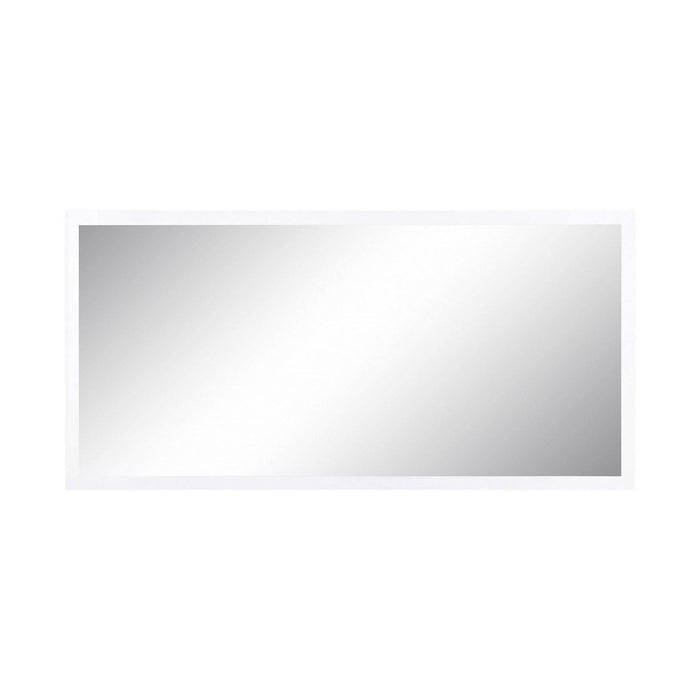 Specchiera da parete con Adelchi, Made in Italy, Specchio da bagno, cm 120x2h60, Bianco lucido