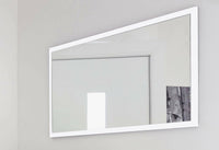 Specchiera da parete con Adelchi, Made in Italy, Specchio da bagno, cm 120x2h60, Bianco lucido