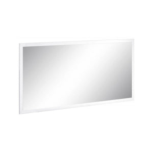 Specchiera da parete con Adelchi, Made in Italy, Specchio da bagno, cm 120x2h60, Bianco lucido