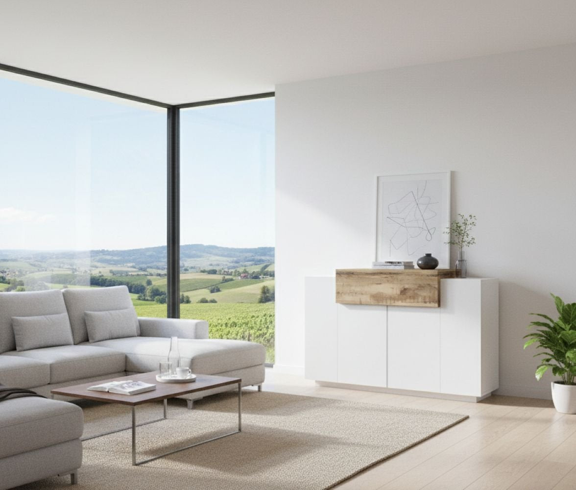Mobile Portascarpe Aristotle, Scarpiera 4 Ripiani Made in Italy, 120x45x86h cm Bianco Lucido