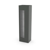 Mobile a colonna con anta a Adatka, Made in Italy, Credenza con ripiani, Vetrinetta da soggiorno, cm 45x34h162, Antracite lucido