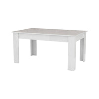 Tavolo per sala da pranzo Arizon, Made in Italy, Tavolo moderno con allunghe, Consolle allungabile, cm 140/190x90h75, Bianco lucido