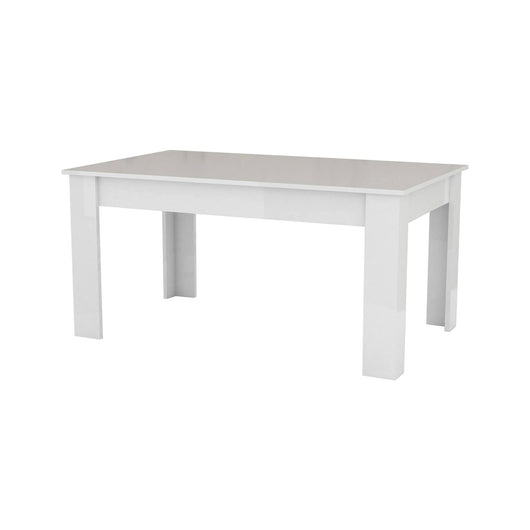 Tavolo per sala da pranzo Arizon, Made in Italy, Tavolo moderno con allunghe, Consolle allungabile, cm 140/190x90h75, Bianco lucido