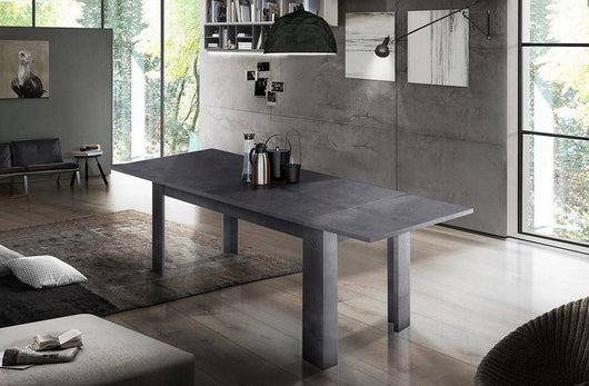 Tavolo per sala da pranzo Arizon, Made in Italy, Tavolo moderno con allunghe, Consolle allungabile, cm 140/190x90h75, Grigio Ardesia