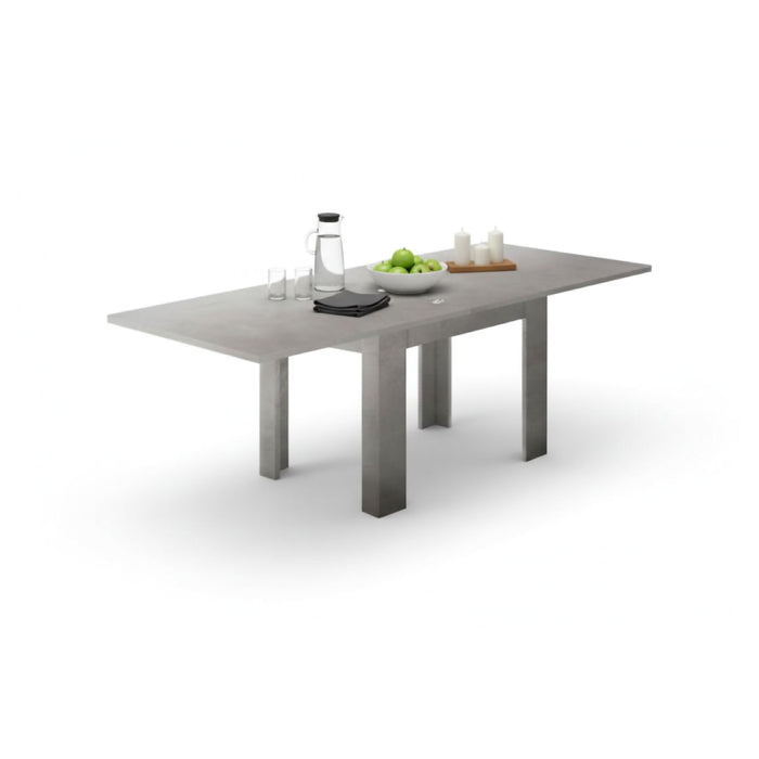 Tavolo da pranzo con apertura a Airin, Made in Italy, Consolle ausiliare da cucina, Tavoloallungabile, cm 90x90h75, Grigio Cenere