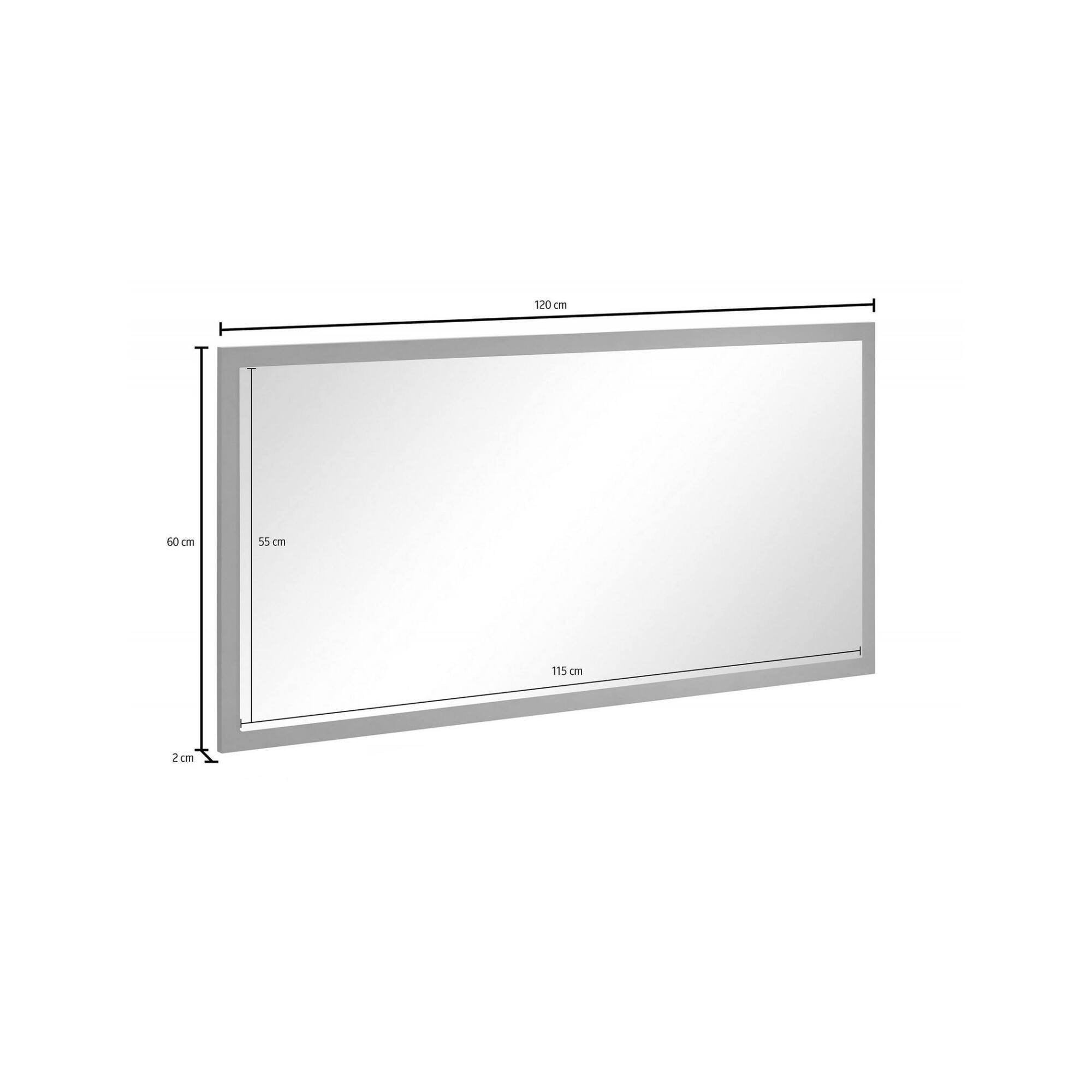 Specchiera da parete con Adelchi, Made in Italy, Specchio da bagno, cm 120x2h60, Antracite lucido