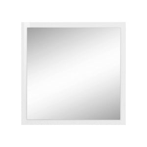 Specchiera da parete con Lelia, Made in Italy, Specchio da bagno, cm 60x2h60, Bianco lucido