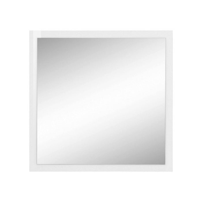Specchiera da parete con Lelia, Made in Italy, Specchio da bagno, cm 60x2h60, Bianco lucido