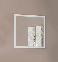 Specchiera da parete con Lelia, Made in Italy, Specchio da bagno, cm 60x2h60, Bianco lucido