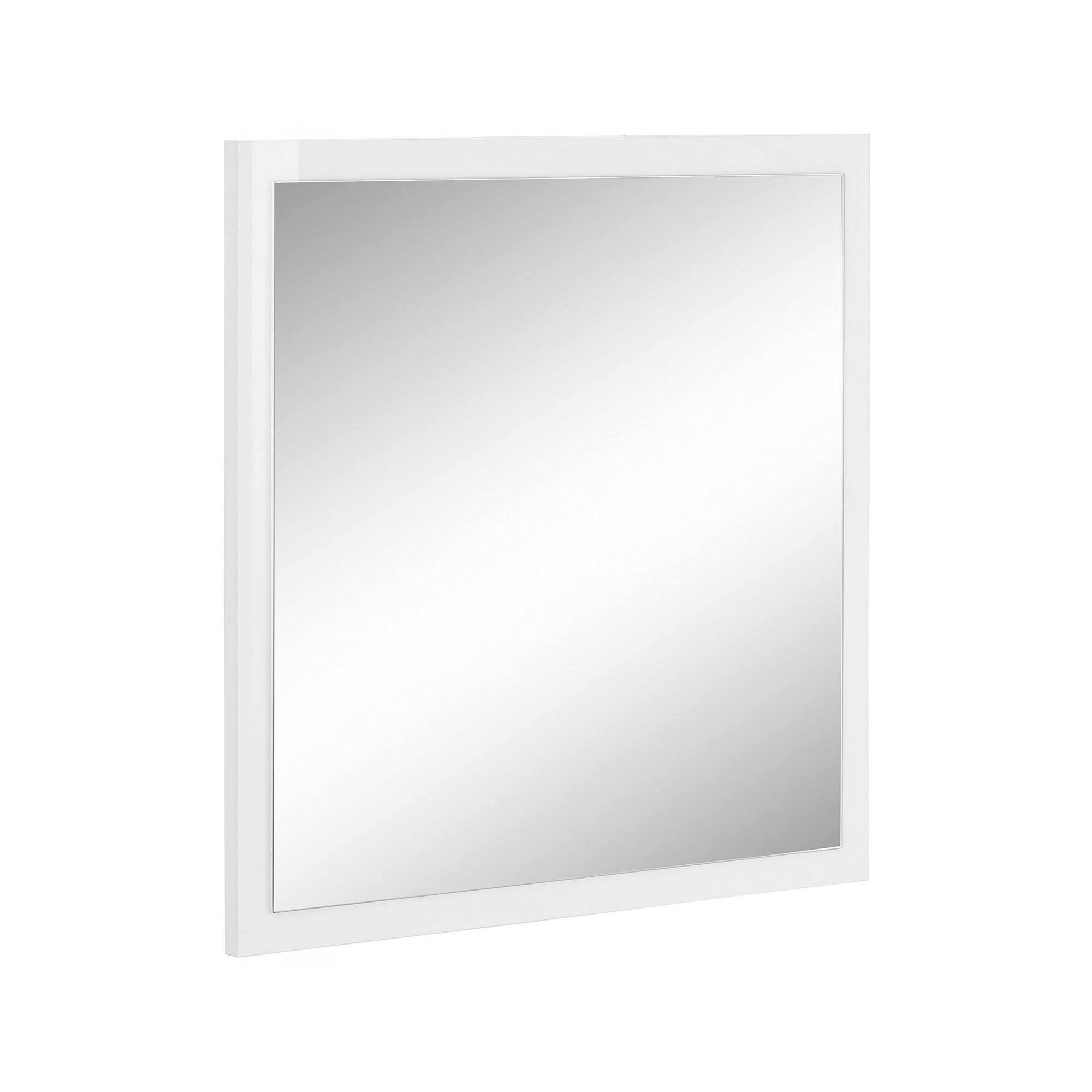 Specchiera da parete con Lelia, Made in Italy, Specchio da bagno, cm 60x2h60, Bianco lucido