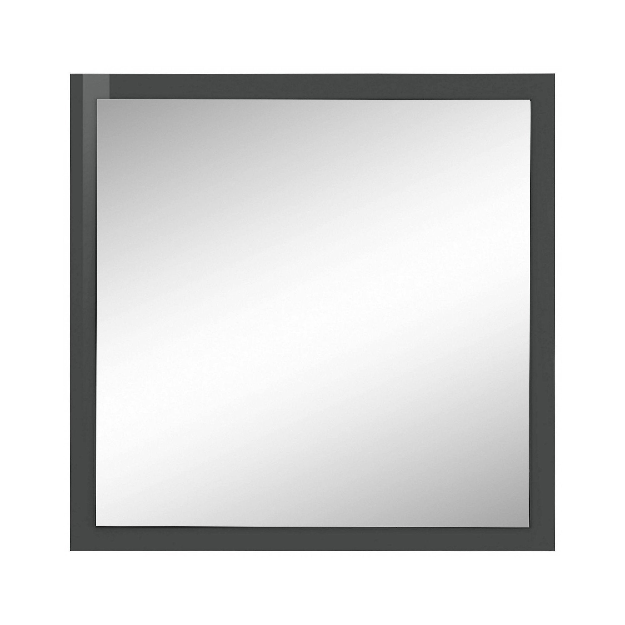 Specchiera da parete con Lelia, Made in Italy, Specchio da bagno, cm 60x2h60, Antracite lucido