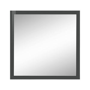 Specchiera da parete con Lelia, Made in Italy, Specchio da bagno, cm 60x2h60, Antracite lucido