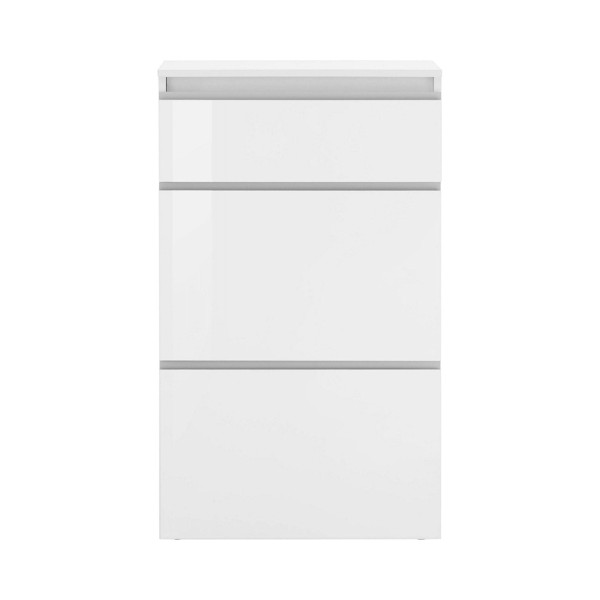 Scarpiera Alejandra, Made in Italy, a 2 ante e 1 anta a ribalta, Mobile Portascarpe da ingresso, cm 60x27h108, Bianco lucido