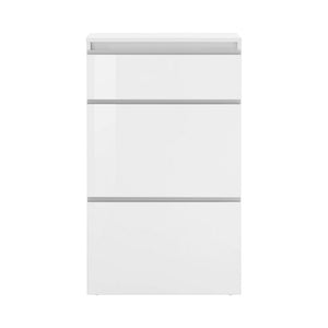 Scarpiera Alejandra, Made in Italy, a 2 ante e 1 anta a ribalta, Mobile Portascarpe da ingresso, cm 60x27h108, Bianco lucido