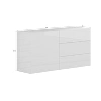 Credenza moderna a 1 anta e 3 Benvenuta, Made in Italy, Madia da cucina, Buffet di design da soggiorno, cm 110x40h35, Antracite lucido