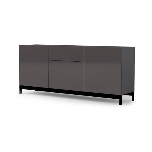 Credenza moderna a 3 ante e 1 Allel, Made in Italy, Madia da cucina, Buffet di design da soggiorno, cm 170x40h47, Antracite lucido