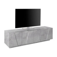 Mobile da soggiorno Porta Acix, Made in Italy, Credenza per Acix da salotto a 4 ante con dettaglio, cm 162x44h46, Grigio Cemento