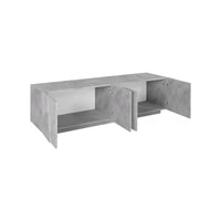 Mobile da soggiorno Porta Acix, Made in Italy, Credenza per Acix da salotto a 4 ante con dettaglio, cm 162x44h46, Grigio Cemento