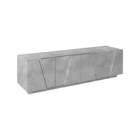 Mobile da soggiorno Porta Acix, Made in Italy, Credenza per Acix da salotto a 4 ante con dettaglio, cm 162x44h46, Grigio Cemento