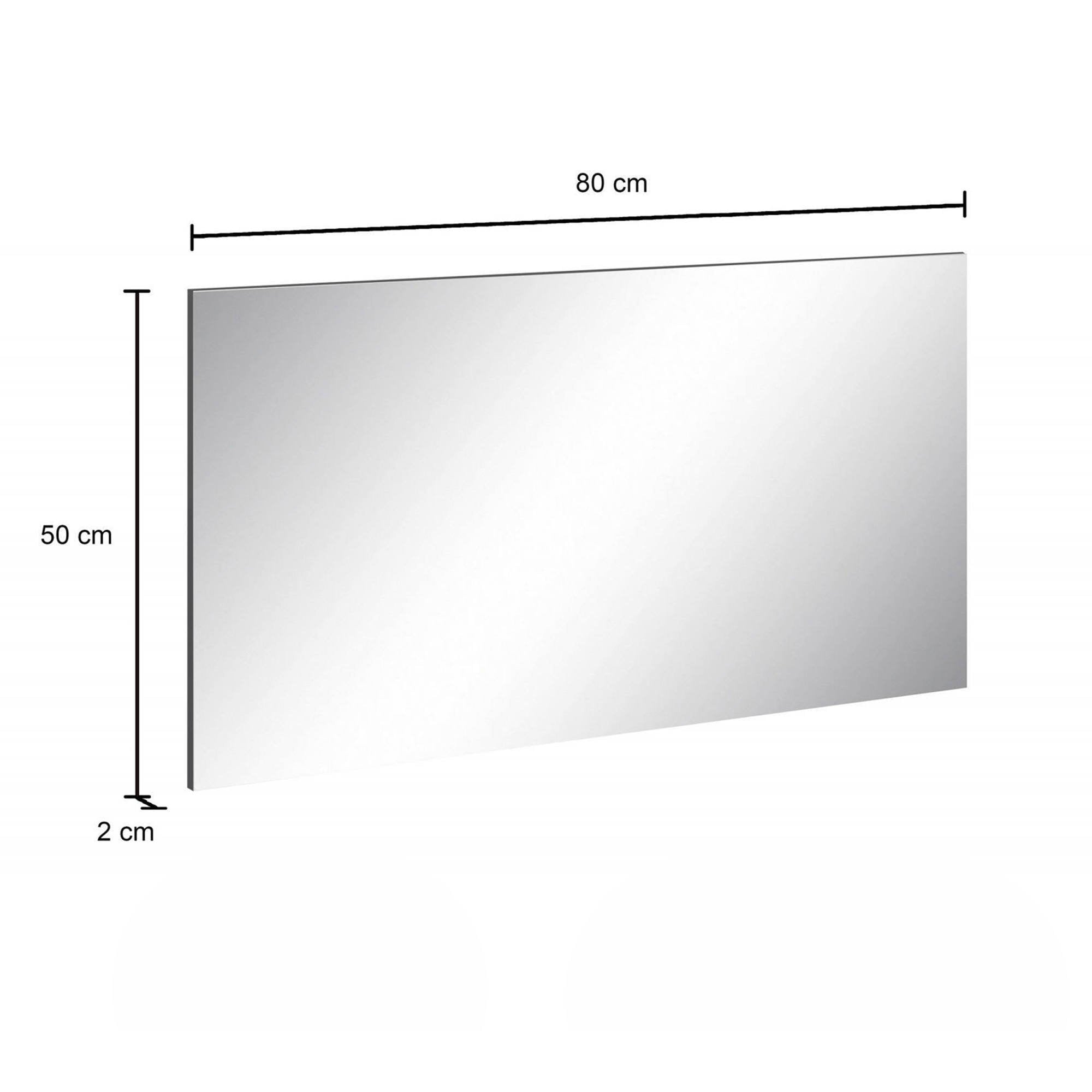 Specchiera da parete Deanna, Made in Italy, Specchio da bagno, cm 80x2h60, Grigio Cemento