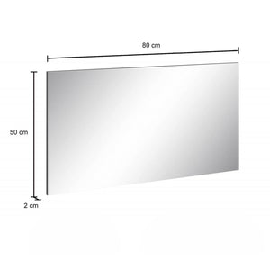 Specchiera da parete Deanna, Made in Italy, Specchio da bagno, cm 80x2h60, Grigio Cemento